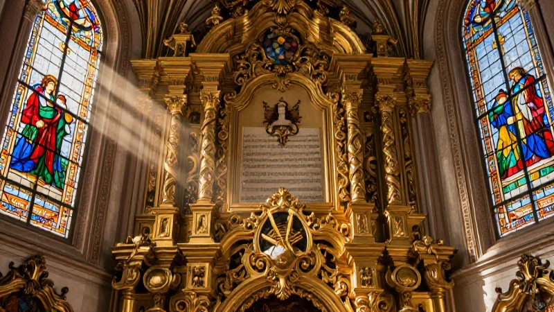 Ornamentación religiosa une arte, fe y música