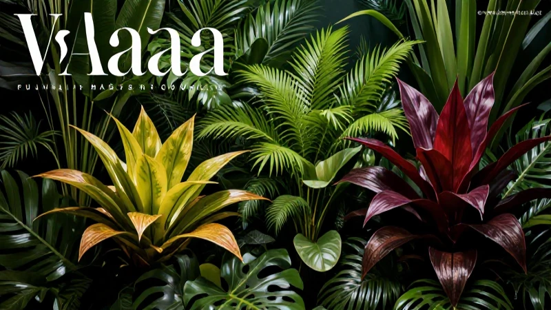 Arreglo vegetal tropical, vibrante y moderno