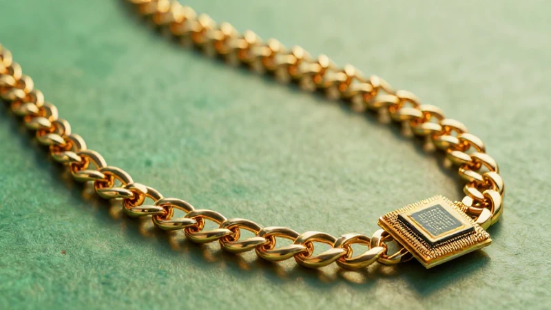 Collar de oro microchip, diseño educativo