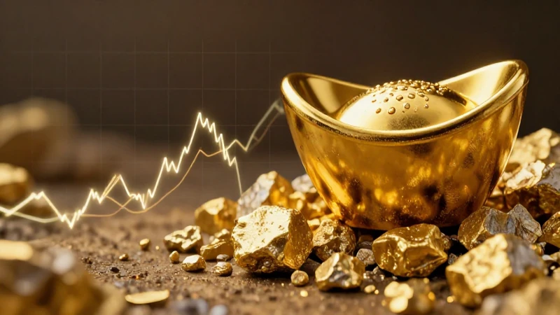 Ingote de oro y gráfico económico detallado