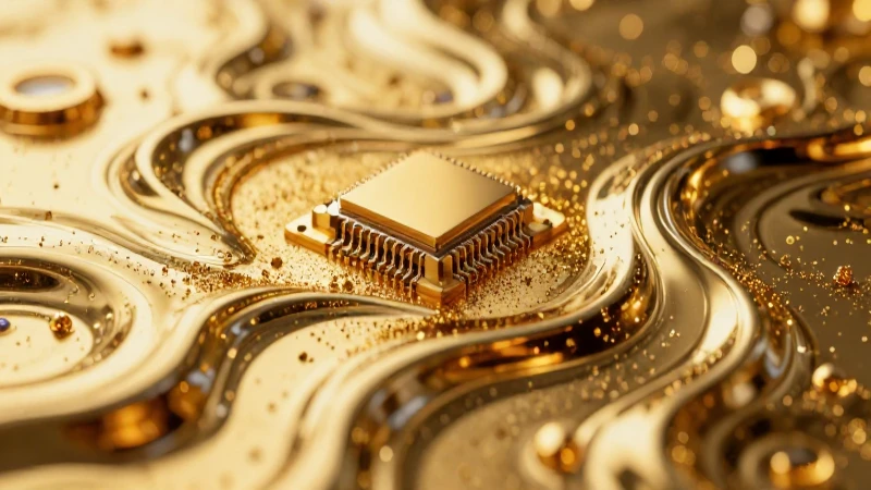 Oro: Concepto, Historia, Características y Propiedades 5 Oro abstracto y microchip futurista con alta calidad