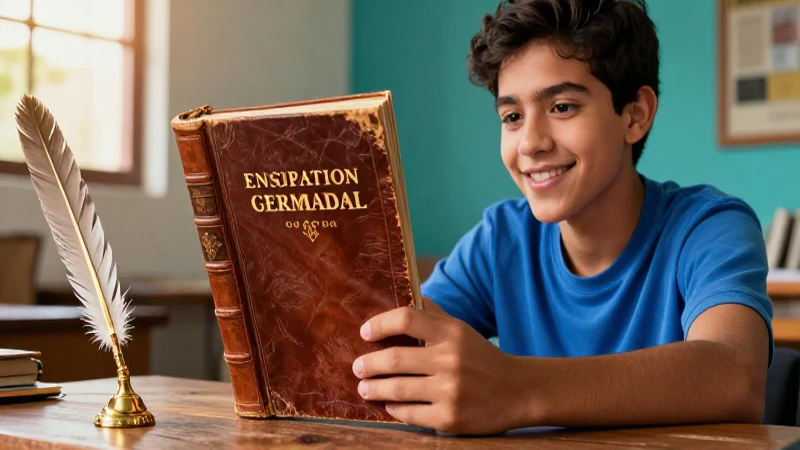 Estudiante mexicano entusiasta estudia gramática en un escritorio elegante