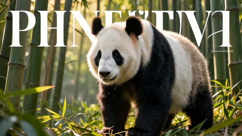 Panda hiperrealista en exuberante bosque de bambú