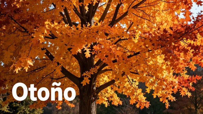 Otoño: Concepto, características y estaciones del año 4 Otoño: Árbol de roble dorado con hojas vibrantes