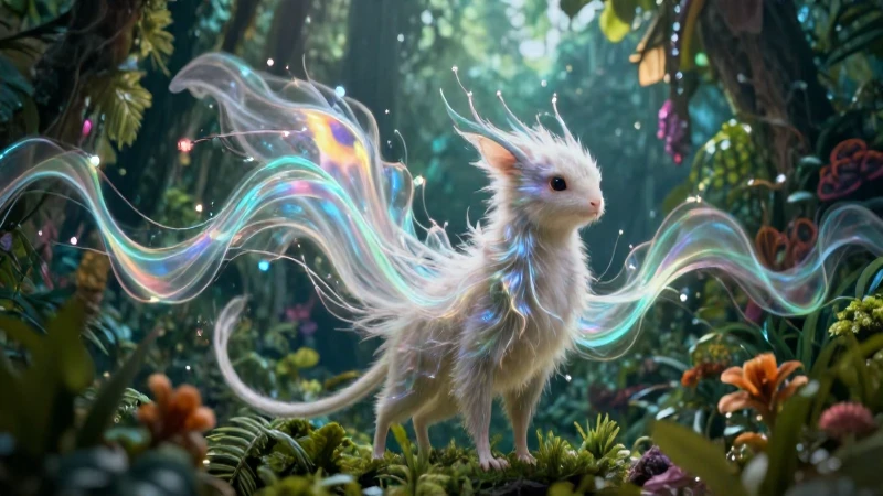 Sorpréndete con los mejores sonidos de animales imaginarios: ¡Conoce su mundo único! 4 Criatura fantástica con energía en la selva vibrante