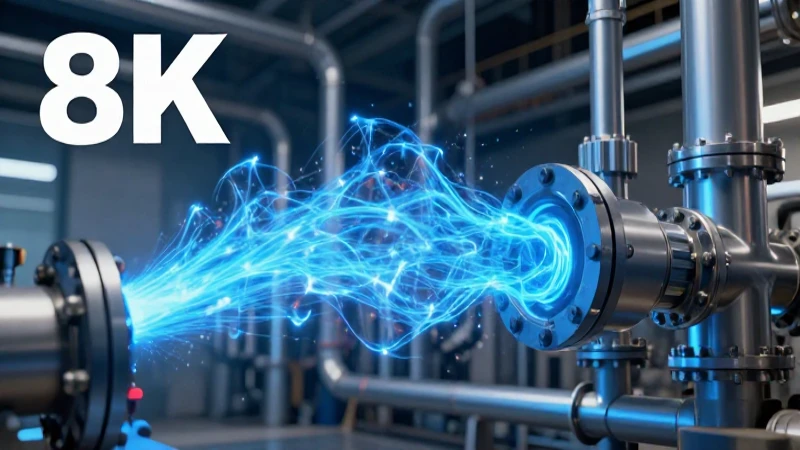 Dinámico flujo industrial de oxígeno azul