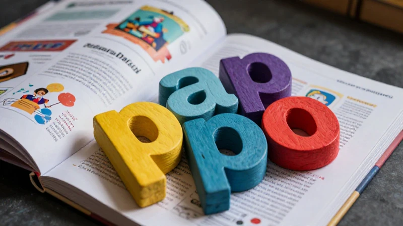 Diseño educativo visual de palabras