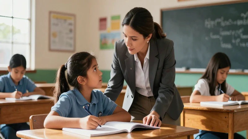 Paciencia: significado, usos, definición y concepto esencial 6 Maestra guiando a estudiante en ambiente soleado