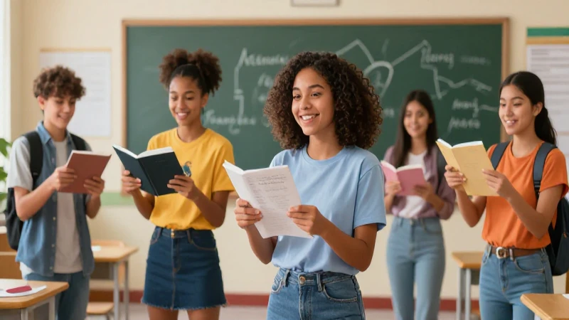 Estudiantes mexicanos practicando inglés con entusiasmo