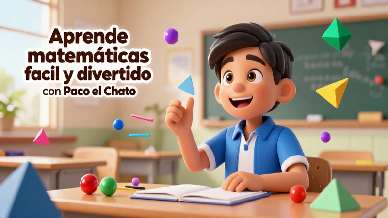 Estudiante alegre aprende matemáticas con Paco el Chato