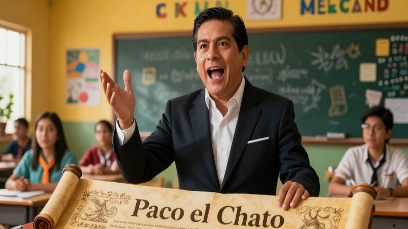 Educador Paco el Chato en aula vibrante y detallada