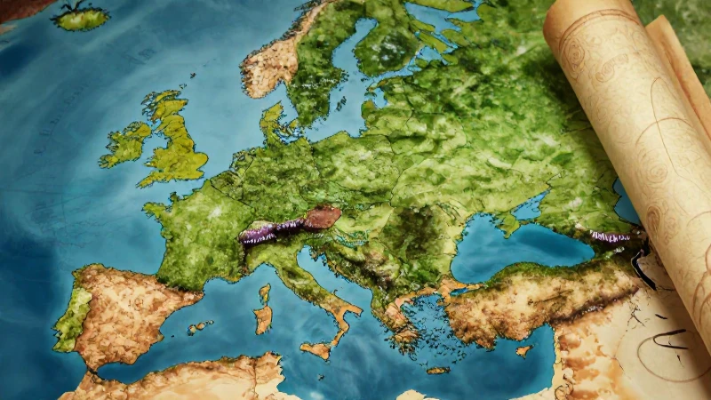 Mapa abstracto e histórico de Europa Oriental