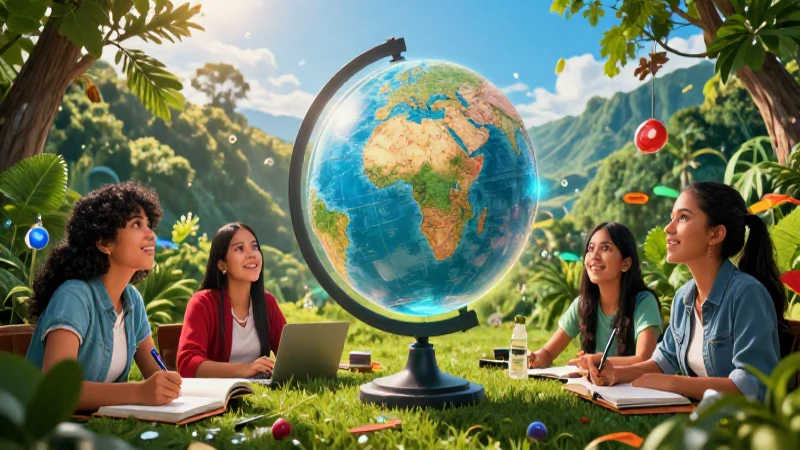 Mejores páginas de geografía: amplía tus conocimientos 3 Estudiante mexicano estudia un globo luminoso