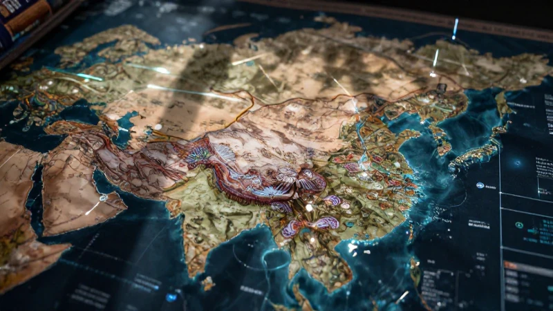 Cuáles son la historia y cultura de los países de Asia 9 Mapa antiguo de Asia con datos futuristas