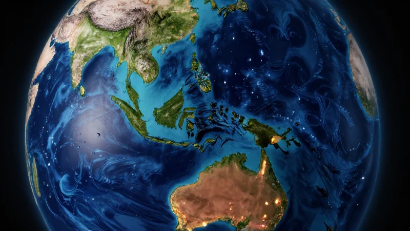 Globo tridimensional educativo de Oceanía