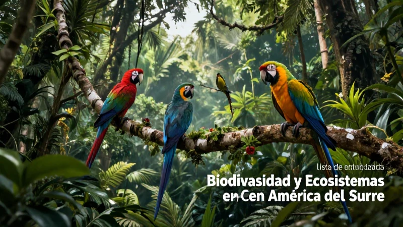 Bosque amazónico vibrante con guacamayas en revista