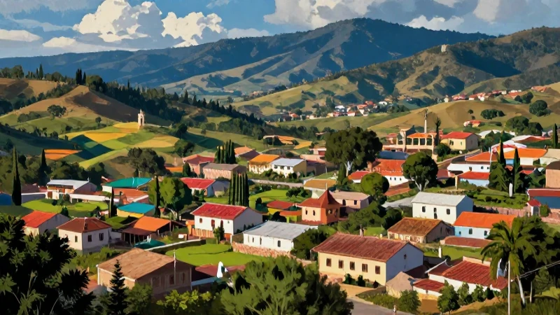 Paisaje mexicano estilizado con alta calidad visual