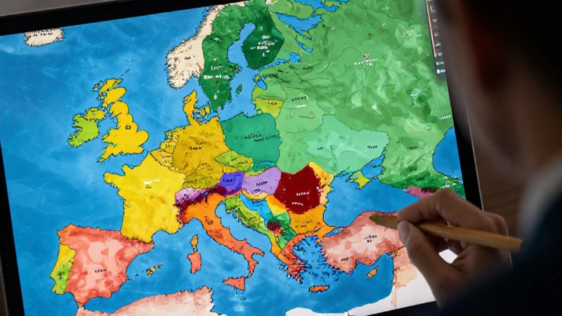 País y capital de Europa: lista completa y actualizada 4 Mapa de Europa estilizado y moderno