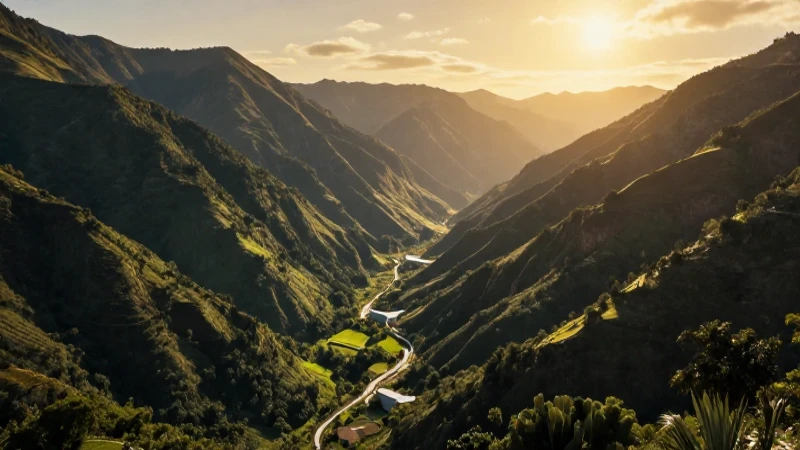 Paisaje mexicano dinámico con luz dorada
