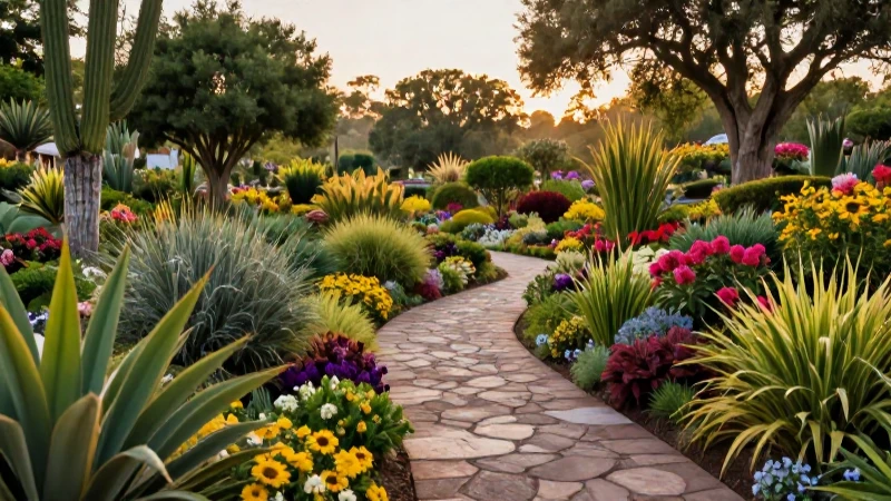 Jardín rural mexicano vibrante y profesional