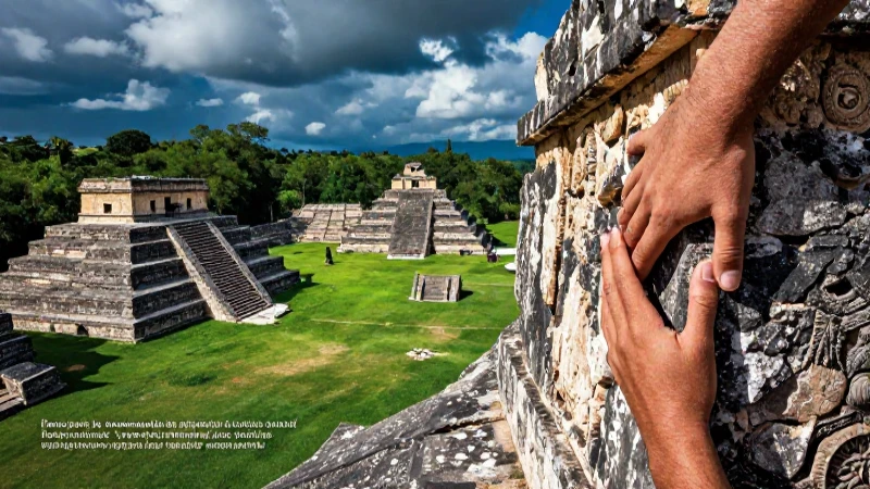 Ruinas antiguas de México en vibrante paisaje