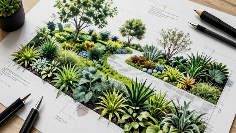 Paisajismo: qué es, definición y concepto en el dibujo 8 Dibujo arquitectónico de paisaje verde y moderno