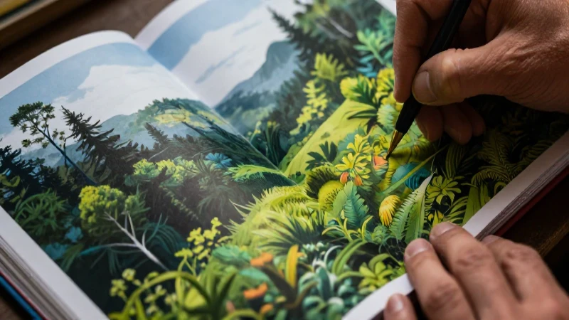 Paisajismo: qué es, definición y concepto en el dibujo 6 Dibujo de paisajes detallado en un cuaderno profesional