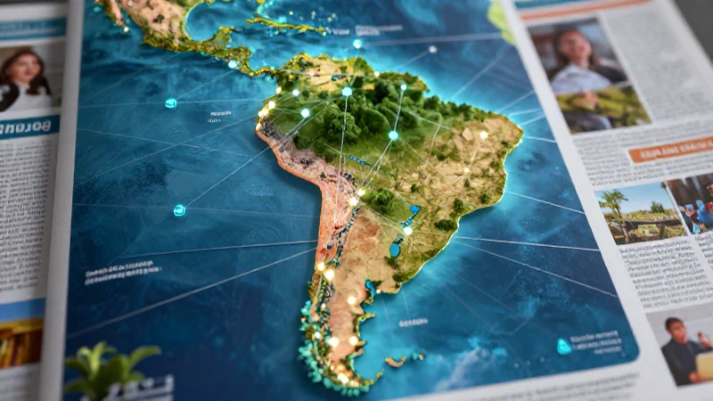 Continente digital estilizado de América Latina