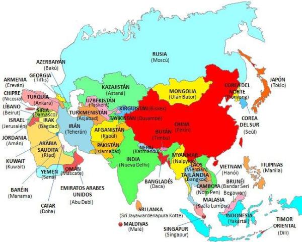 paises y capitales de asia lista actualizada y completa 1
