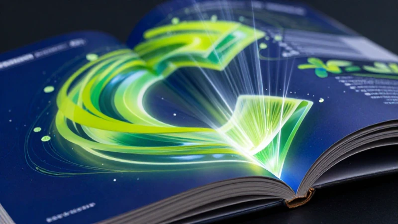 Libro educativo con diseño y luz vibrante