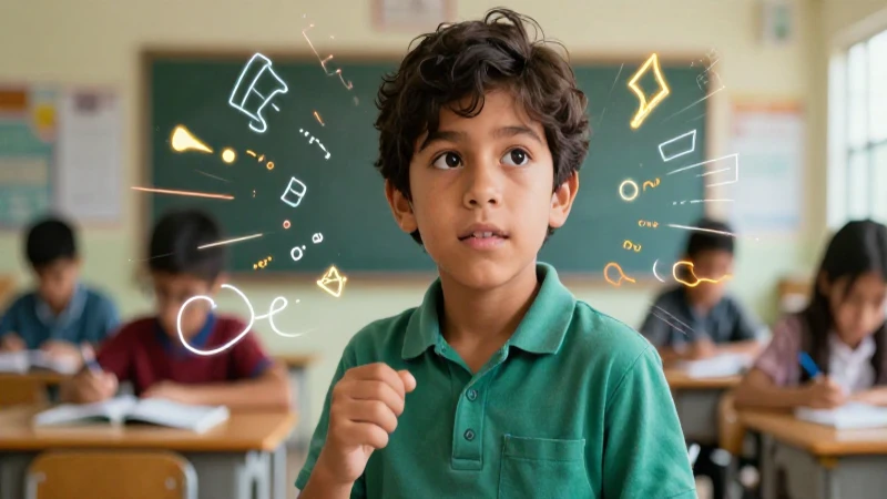 Estudiante mexicano en ambiente educativo estilizado y vibrante
