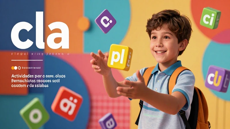 Ilustración educativa para practicar sílabas de CL
