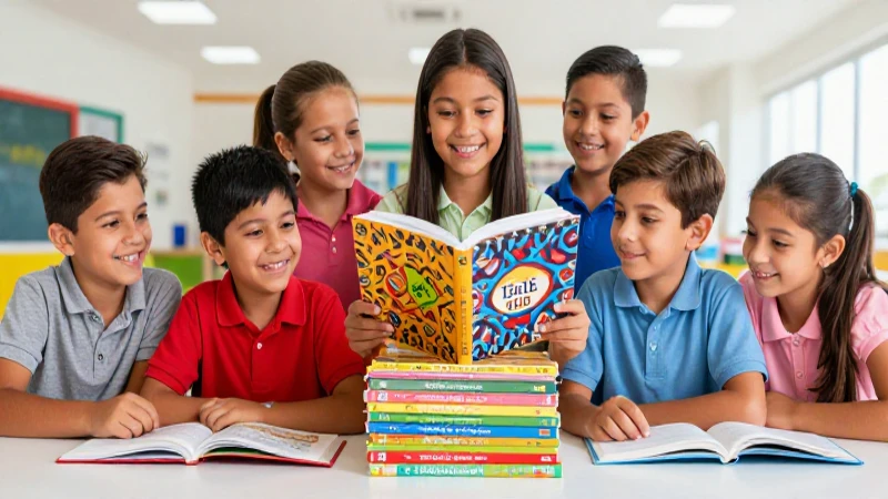 Ilustración vibrante de estudiantes mexicanos felices