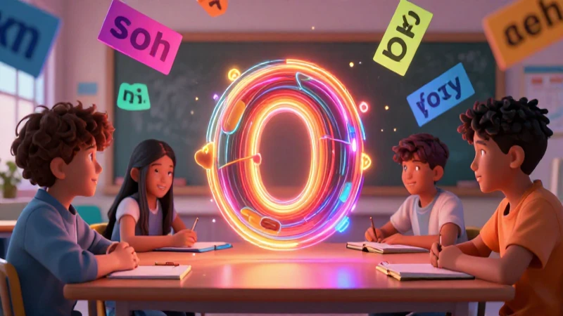 Ilustración educativa sobre el vocabulario con la O