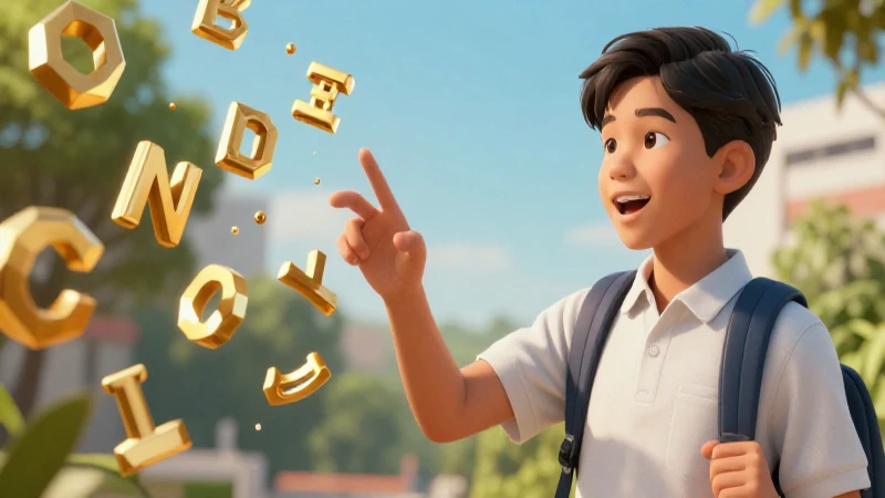 Estudiante aprende con diseño educativo vibrante