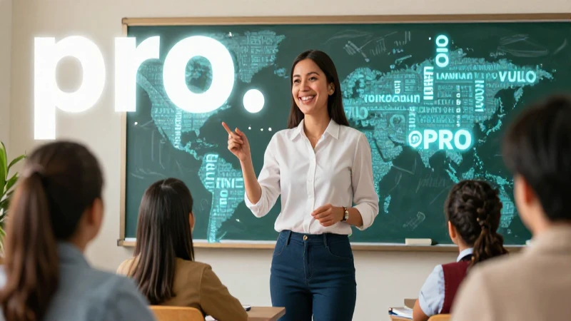 Ilustración educativa sobre prefijos pro-