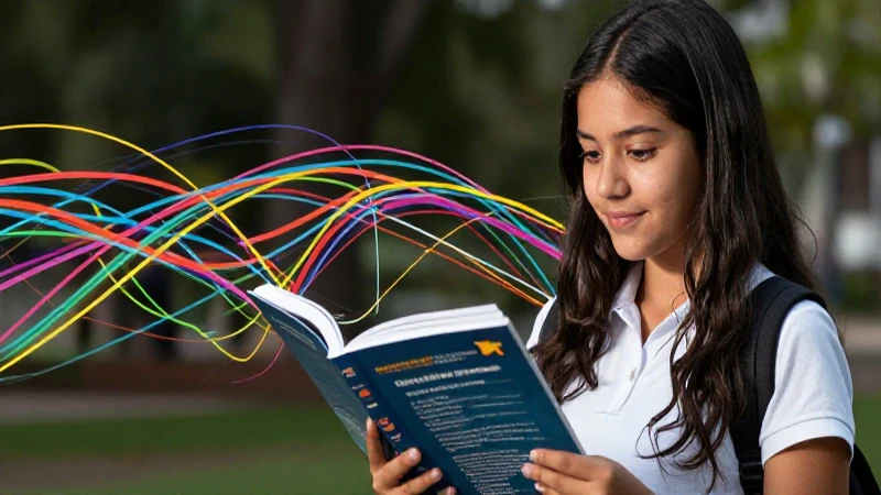 Estudiante mexicano aprendiendo gramática en ilustración