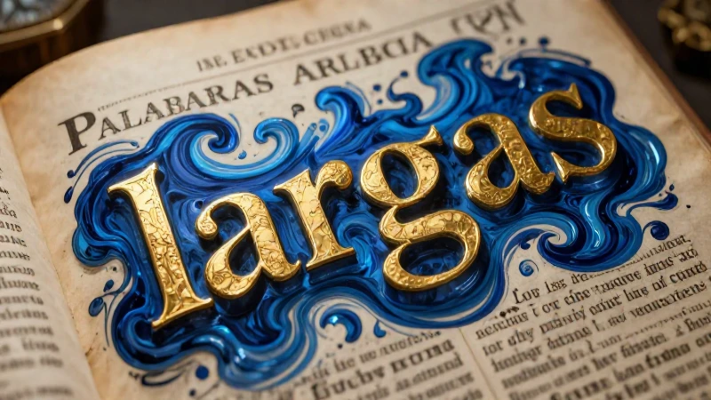 Cincuenta palabras largas en manuscrito poético