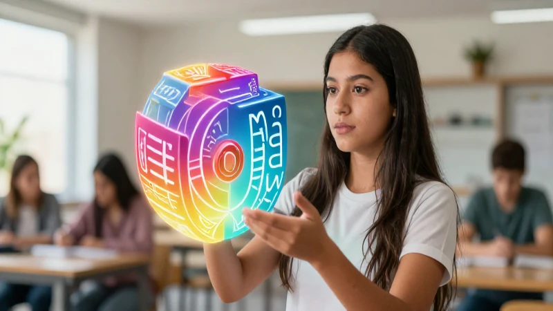 Estudiante mexicano enfocado en geometría lingüística brillante