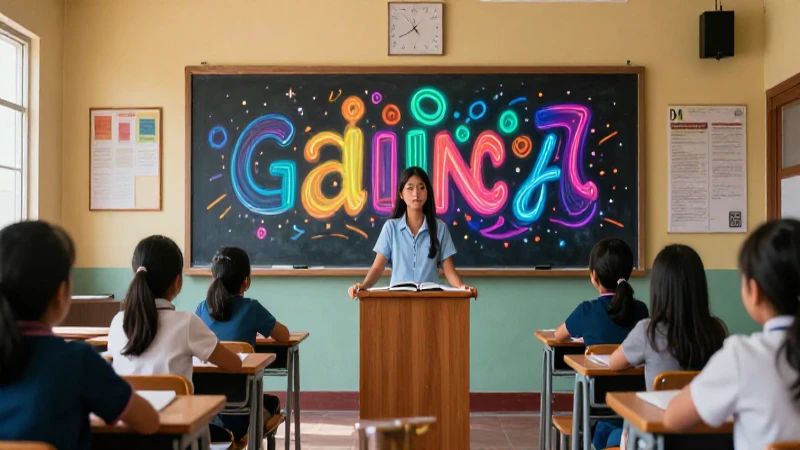 Estudiante decidido en clase mexicana moderna