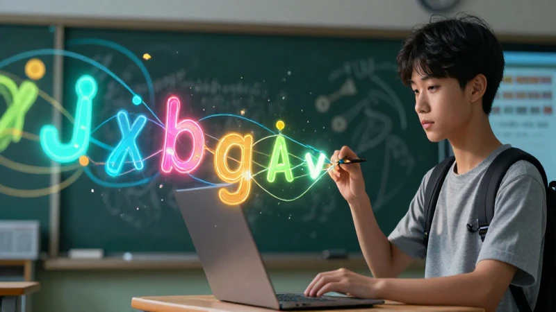 Estudiante joven crea blog con ilustración vibrante