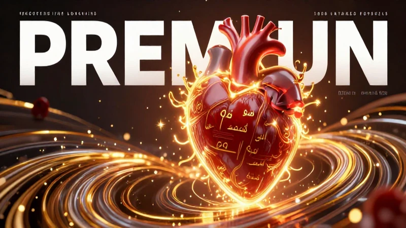 Corazón brillante fundido en energía dorada