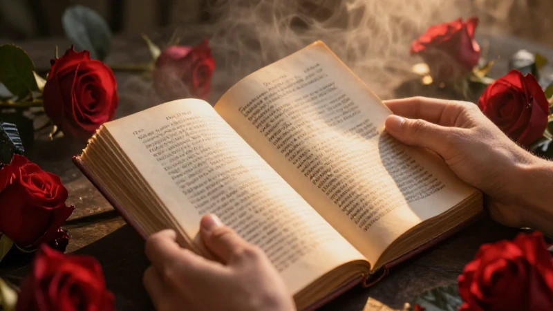 Amor y poesía en manos entre flores