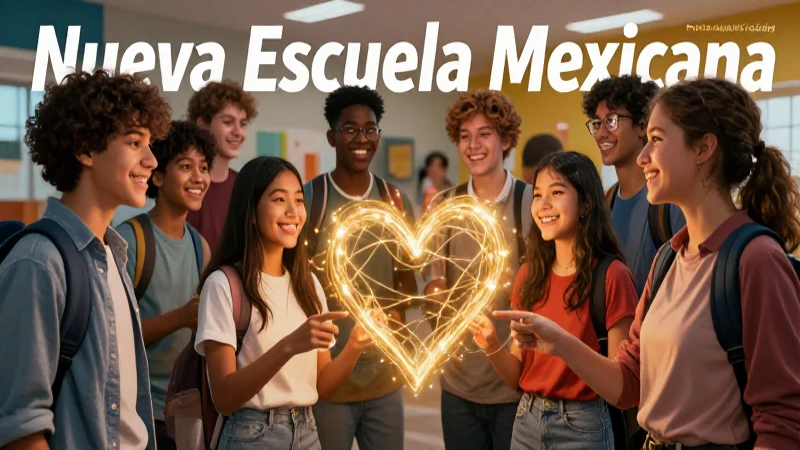 Estudiantes diversos unidos por el corazón educativo