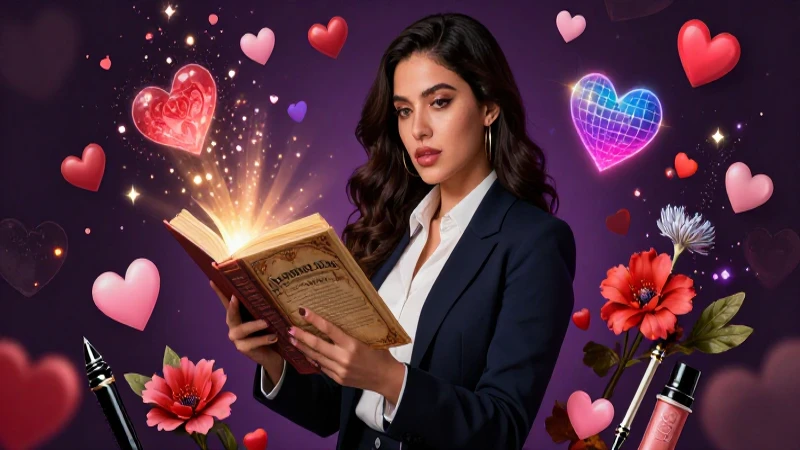 Joven mexicana con libro en estilo profesional