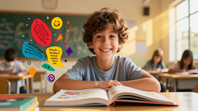 100 Ejemplos de Palabras que Empiezan con 'An-' en Español 3 Estudiante sonriente en entorno educativo vibrante