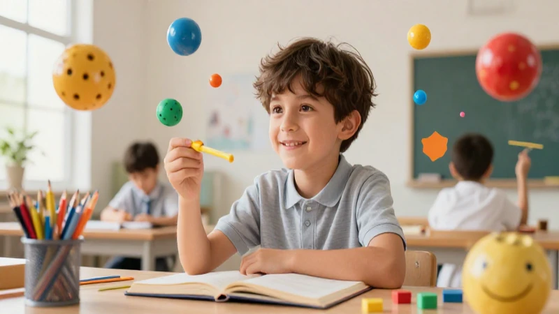 Estudiante feliz en vibrante portada educativa