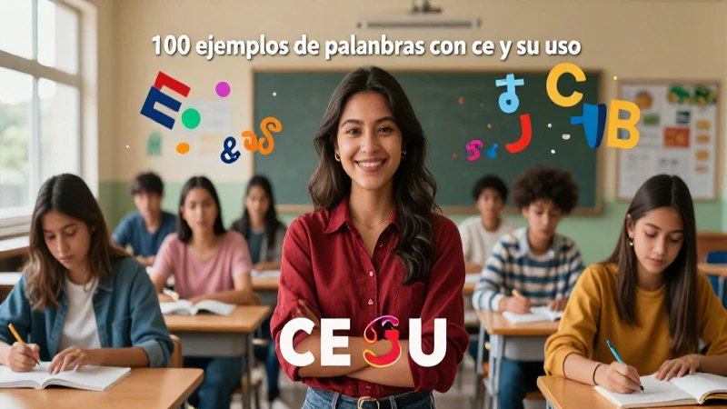 Ilustración vibrante sobre el uso de la ce en español
