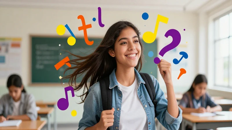 Estudiante mexicano alegre promueve educación moderna