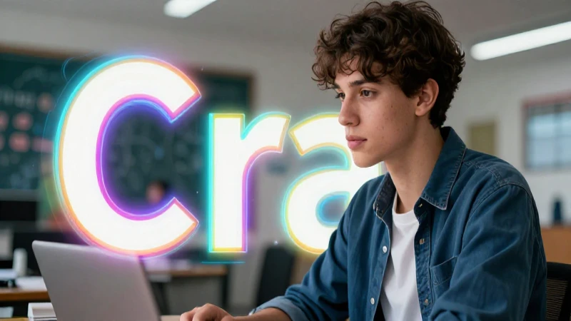Estudiante moderno analiza ejemplos de palabras con Cra